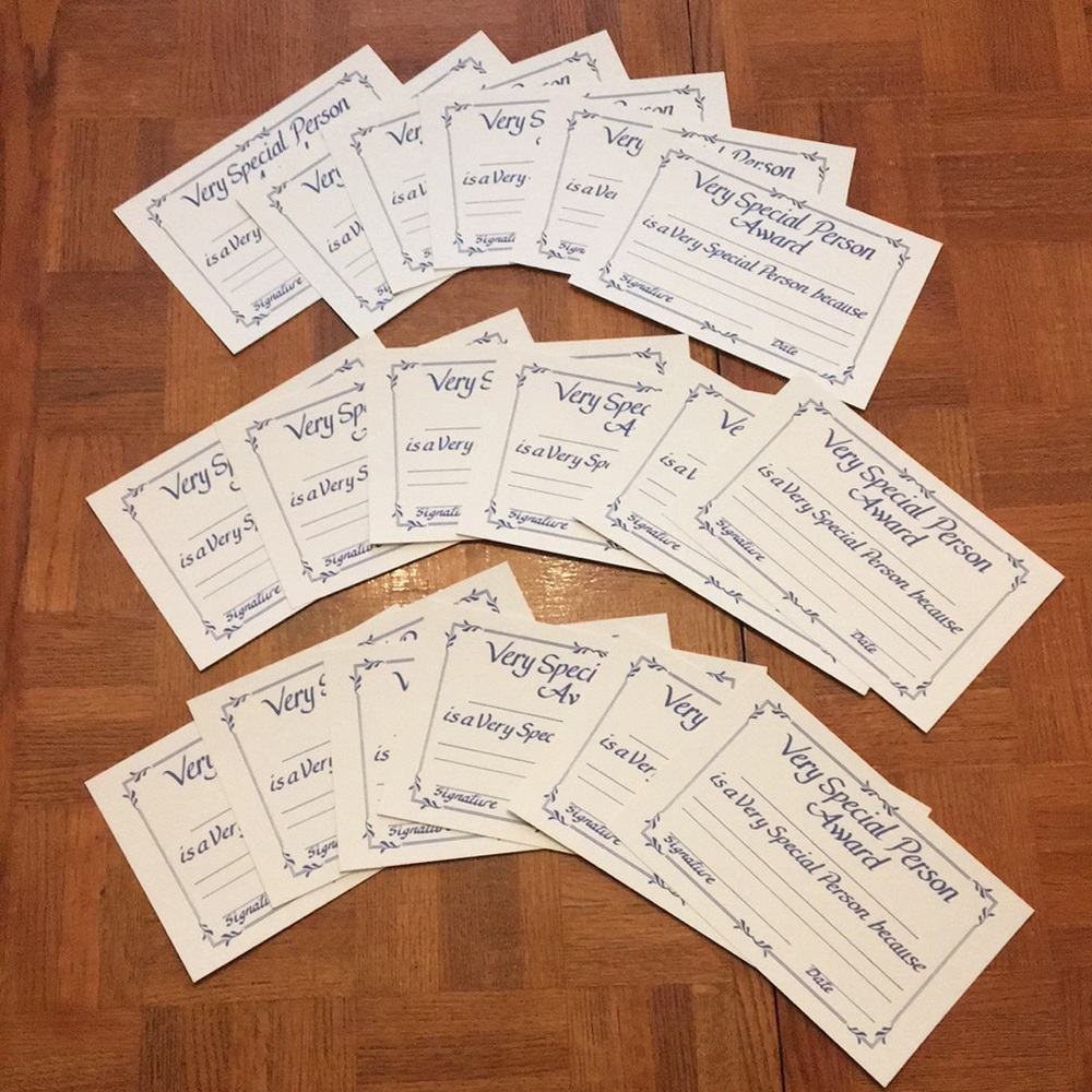 Vintage “Very Special Person Award” certificates! 🤗